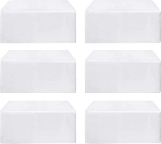 HolidayIdeas Fitted Table Clothes, 6 Pack - 48 x 24 Inch - White Rectangle Tablecloths for 4 Foot Tables, Polyester Fabric Tablecloth for Folding Table, Parties, Holiday Dinner, Wedding, Trade Show