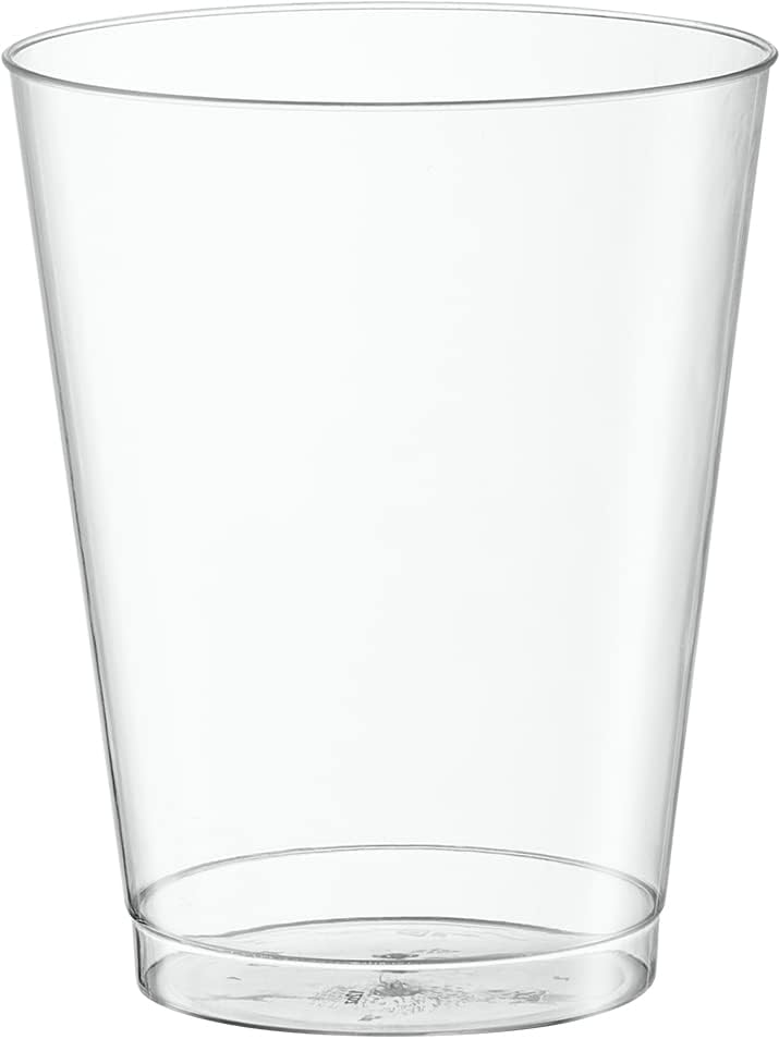 PLASTICPRO Disposable 8 oz Crystal Clear Plastic Tumblers for Party's & Weddings pack of 100