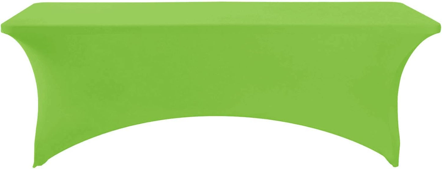 FORLIFE 4Pack Spandex Table Covers，Fitted Tablecloth for 8ft Rectangular Tables, Stretch Patio Table Covers, Universal for Wedding, Banquet, Party (Apple Green)