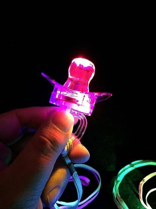 Flashing Panda LED Flashing Pacifier Binkie Raver Pendant Necklace