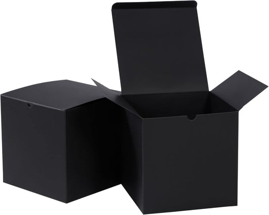 Gift Boxes with Lid 5x5x5 inches 50 Pack Black Paper Gifts Boxes Large Boxes for Presents, Bridesmaid Proposal, Wedding, Birthday
