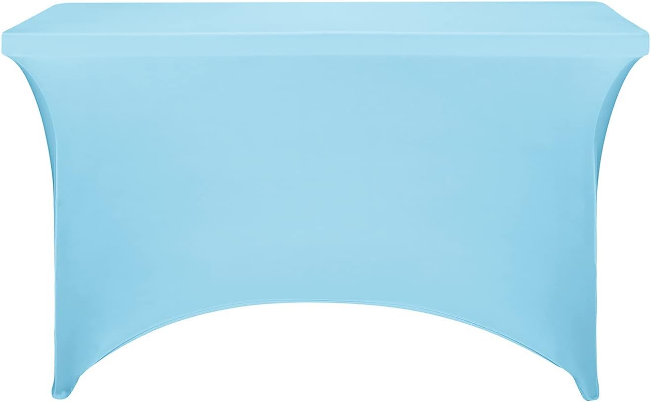 FORLIFE Spandex Table Covers - Fitted 4ft Tablecloth, Universal Stretch Patio Table Cover for Wedding, Banquet, Party, Bluemist