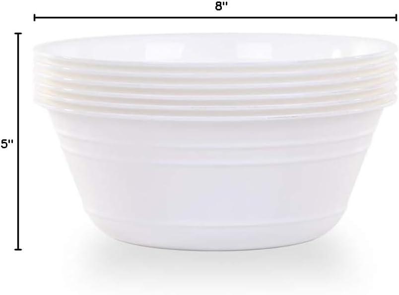 Mintra Home Snack Bowls (Small 6pk (600ml), White)