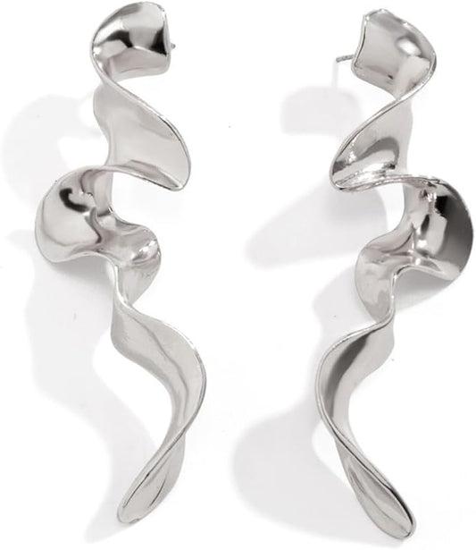 Irregular WaterDrop Earrings Melted Liquid Asymmetrical Drop Earrings for Women Embrace Minimalist Statement Earrings Jewelry