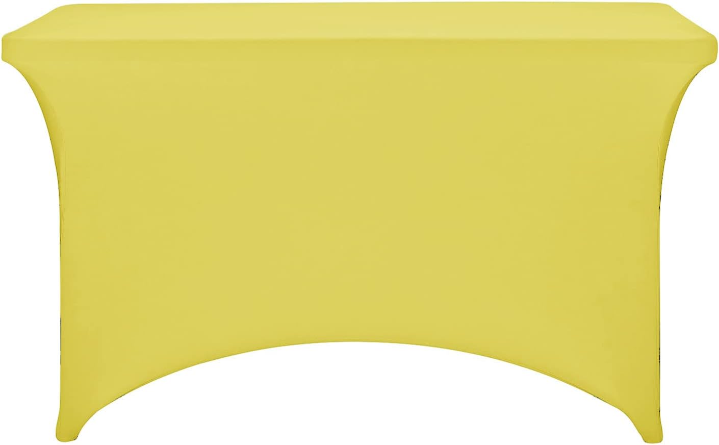 FORLIFE Spandex Table Cover - Fitted 4ft Rectangular Tablecloth, Stretch Patio Cover, Universal for Wedding, Banquet, Party (Yellow)