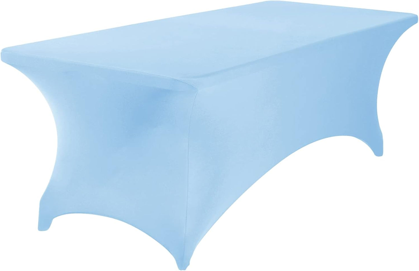4Pack Spandex Waterproof Table Covers 8ft，Spandex 8ft Waterproof Table Cover for Party,Wedding, Banquet, and Events(Blue Mist)