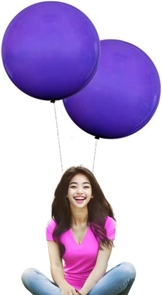 IN-JOOYAA 10Pcs 24 Inch Balloons Purple Giant Round Balloons Large Balloon For Wedding Baby Shower Birthday Party Decorations