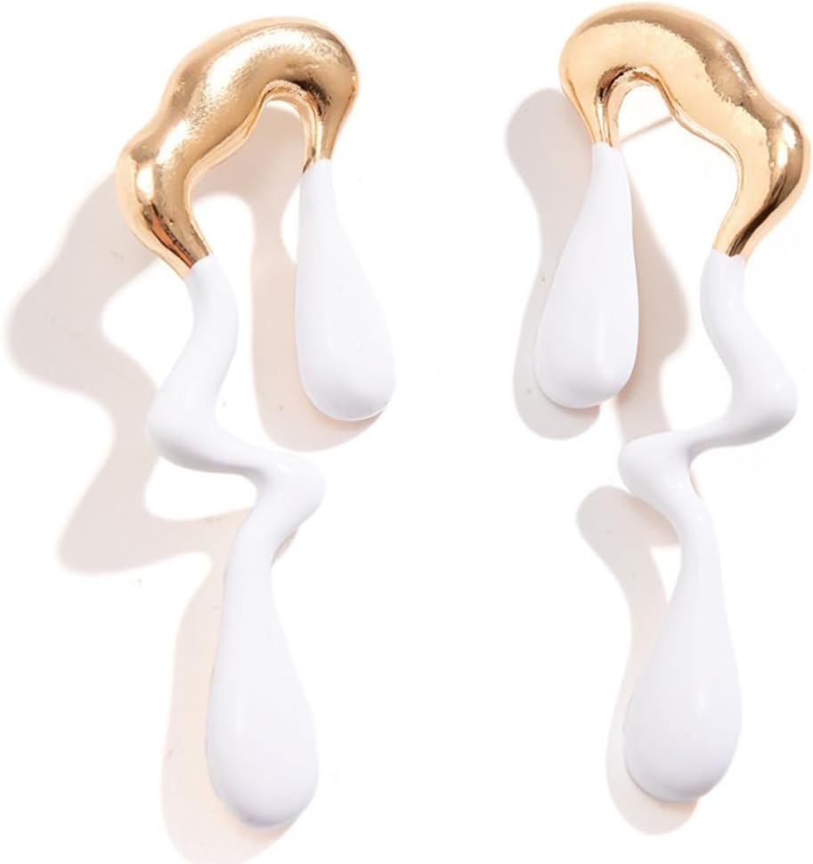 Irregular WaterDrop Earrings Melted Liquid Asymmetrical Drop Earrings for Women Embrace Minimalist Statement Earrings Jewelry