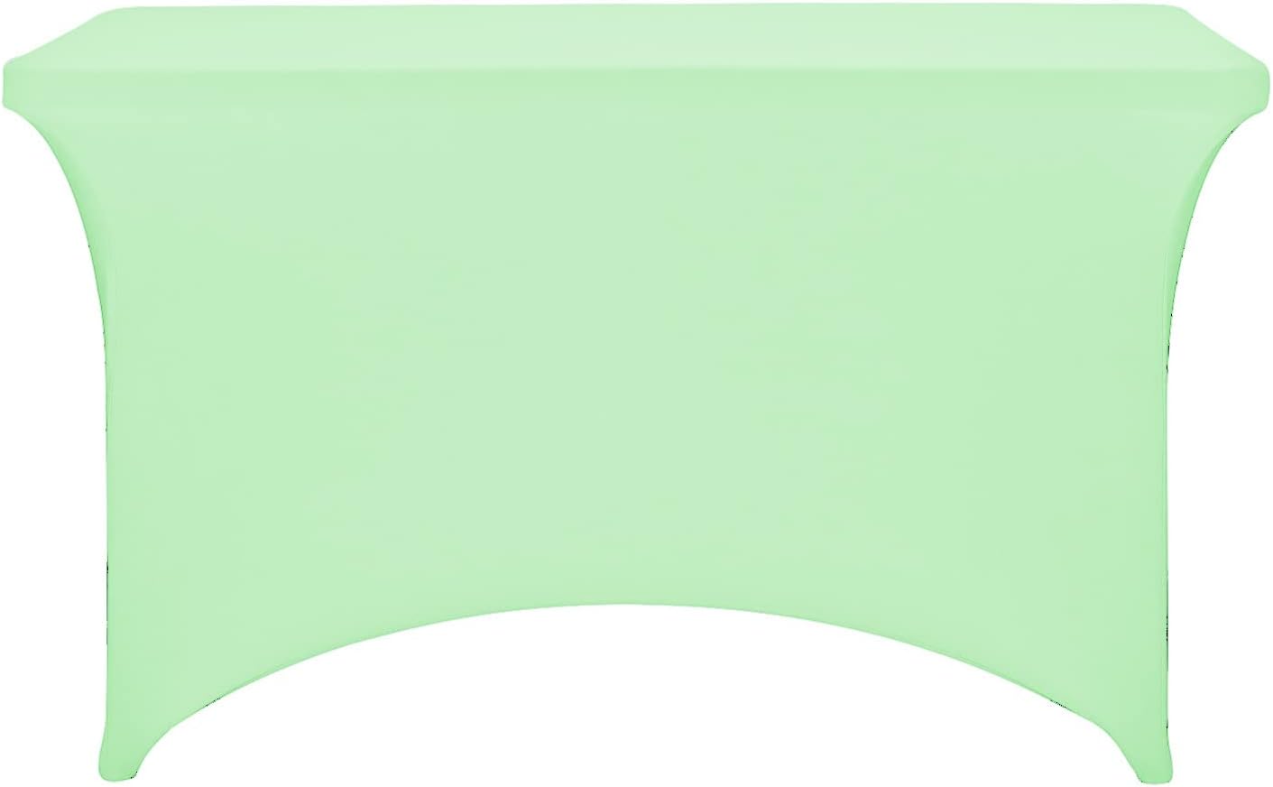 FORLIFE Spandex Table Cover - Fitted 4ft Rectangular Tablecloth, Stretch Patio Cover, Universal for Wedding, Banquet, Party (Mint)