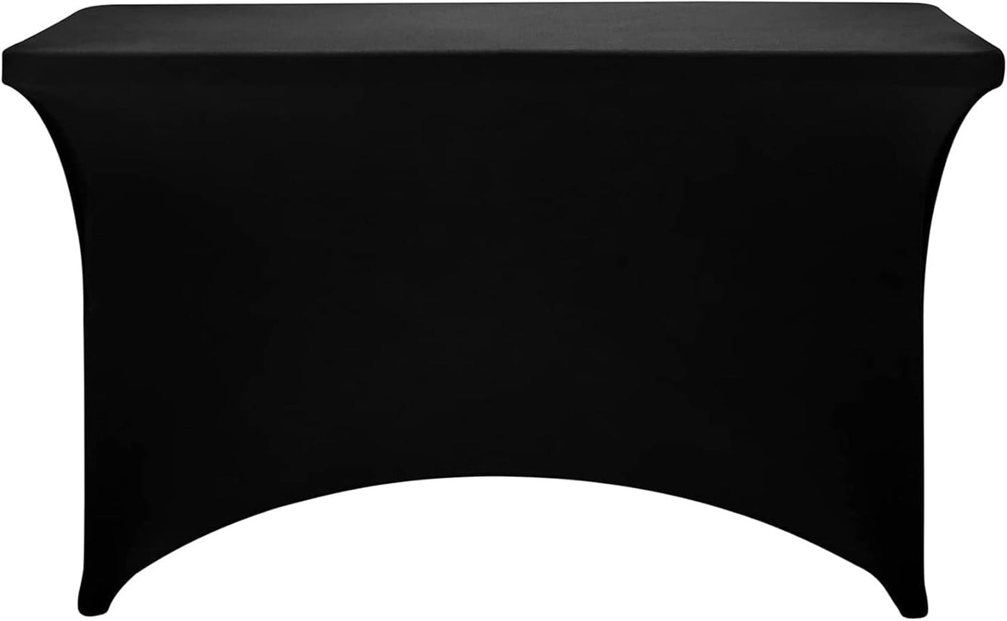 FORLIFE 6Pack Spandex Table Covers 4ft，Fitted Tablecloth for 4ft Rectangular Tables, Stretch Patio Table Covers, Universal Spandex Table Cover for Wedding, Banquet, Party - Black