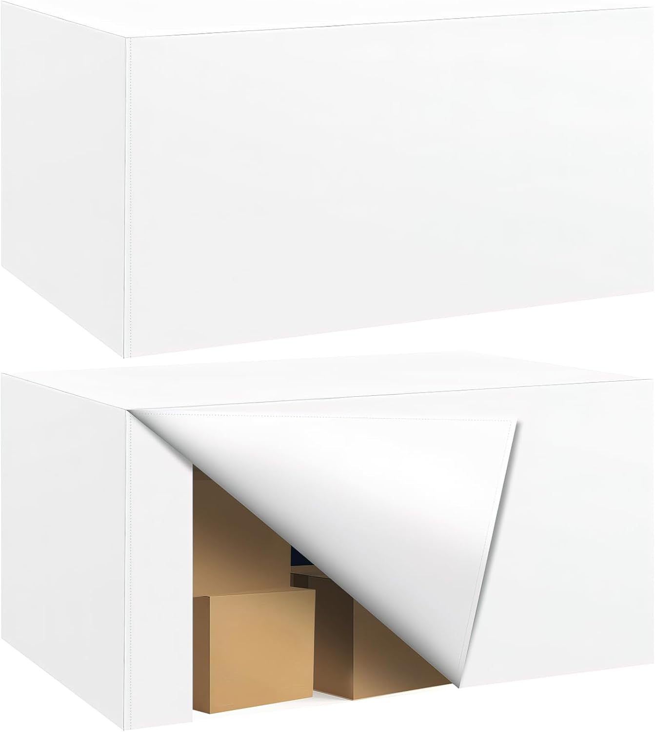 Ascoza 2 Pack Fitted Tablecloth for 4 Foot Rectangle Tables 48 x 24 Inch White Table Covers Water Resistant Polyester Table Cloth for Wedding,Parties,Display, Trade Show (White)