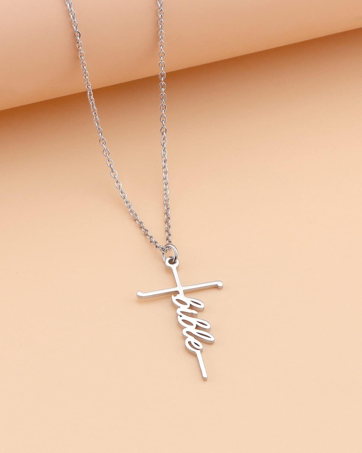 Lcherry Faith Cross Pendant Necklace for Women Religious Christian Jewelry Mother's Day Gifts for Women