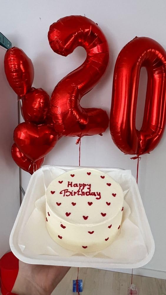 Red Number 20 Balloon 40 inch, 20 Number Balloons, 20th Red Birthday Decorations, 20 Year Old Girls Boys Party Supplies