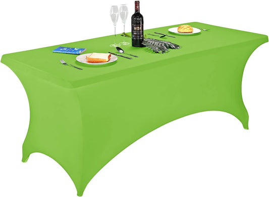 LZY Spandex Fitted Stretch Table Cover for 6 ft or 4ft or 8ft Folding Table, Rectangular Cocktail Tablecloth, Perfect for Party or Banquet