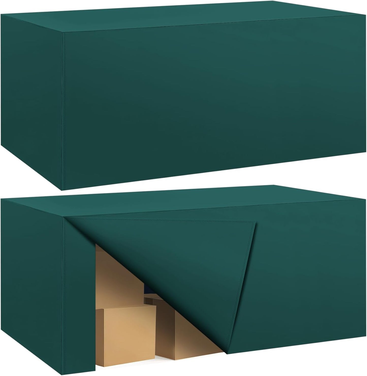 Ascoza 2 Pack Fitted Tablecloth for 8 Foot Rectangle 96 x 30 Inch Peacock Blue Table Covers Water Resistant Polyester Cloth for Folding, Parties,Display, Trade Show (Peacock Blue)