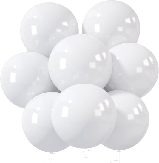 LovesTown 15PCS Party Balloons, 18inch White Latex Balloons Balloon Garland Arch for Birthday Wedding Engagement Graduation Anniversary Party Decor