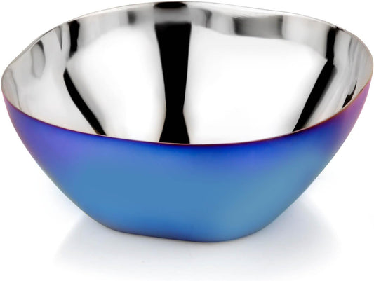 Ahimsa Stainless Steel Bowls for Kids | Non Toxic, Pediatrician Designed Toddler Bowls 12oz | Durable Metal Kids Bowl, Easy to Clean, Dishwasher Safe, Single Fun Blue