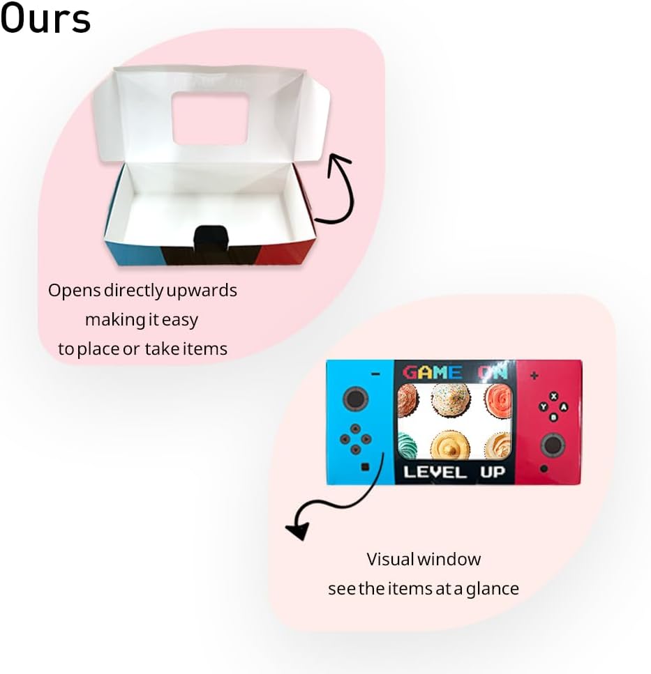 Shescrzionu Video Game Party Favors Boxes 12 PCS-Perfect Gamer Party Favors,Party Favor Boxes with Window,Game On Birthday Decorations Video Game Birthday Decorations,Game Bags,Video Game Gifts Aa01