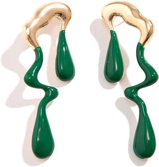 Irregular WaterDrop Earrings Melted Liquid Asymmetrical Drop Earrings for Women Embrace Minimalist Statement Earrings Jewelry