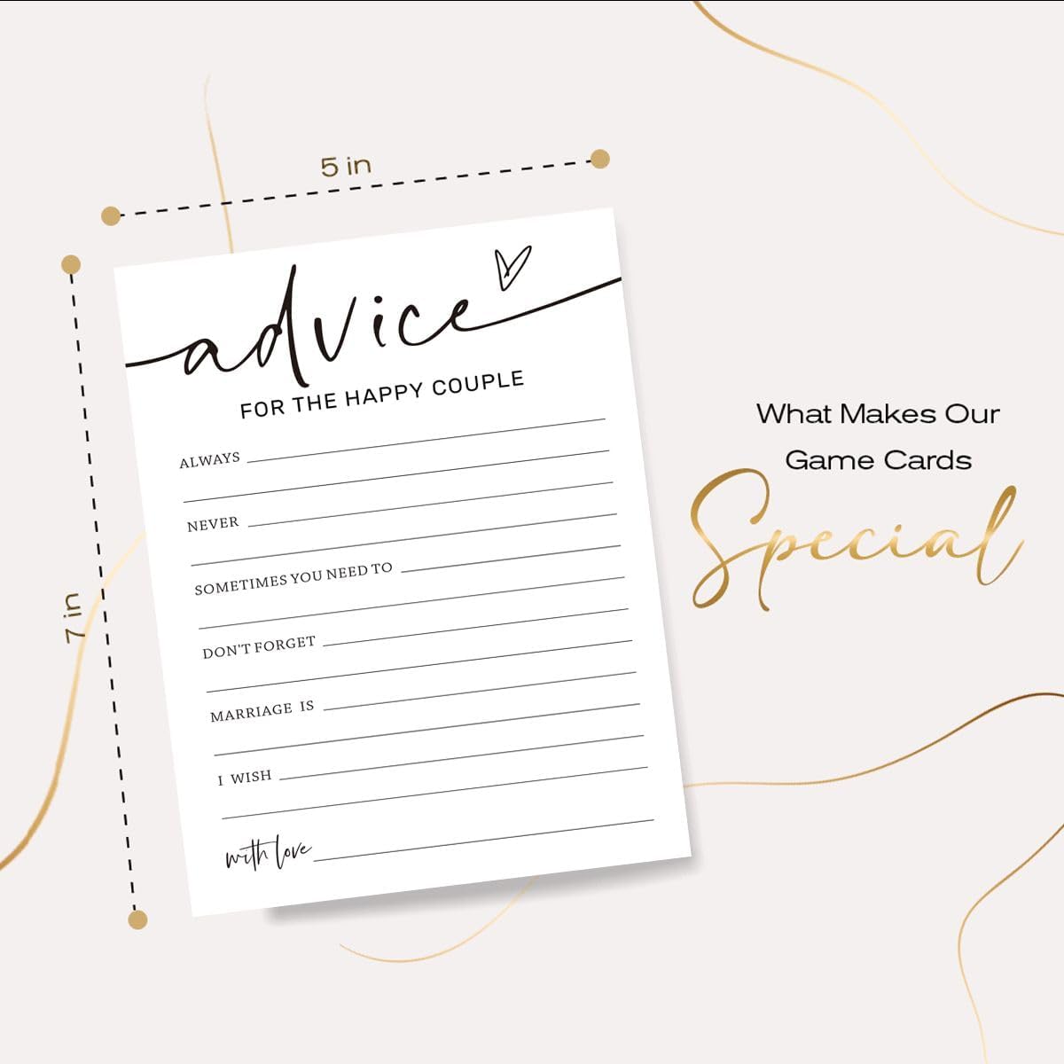 Wedding Shower Games Cards, Advice for the Happy Couple, Bridal Shower Games 25 Guests, Engagement Party Wedding Games for Guests, Minimalist White Wedding Party Supplies - A10