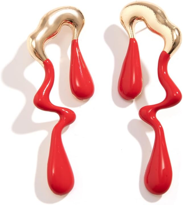 Irregular WaterDrop Earrings Melted Liquid Asymmetrical Drop Earrings for Women Embrace Minimalist Statement Earrings Jewelry