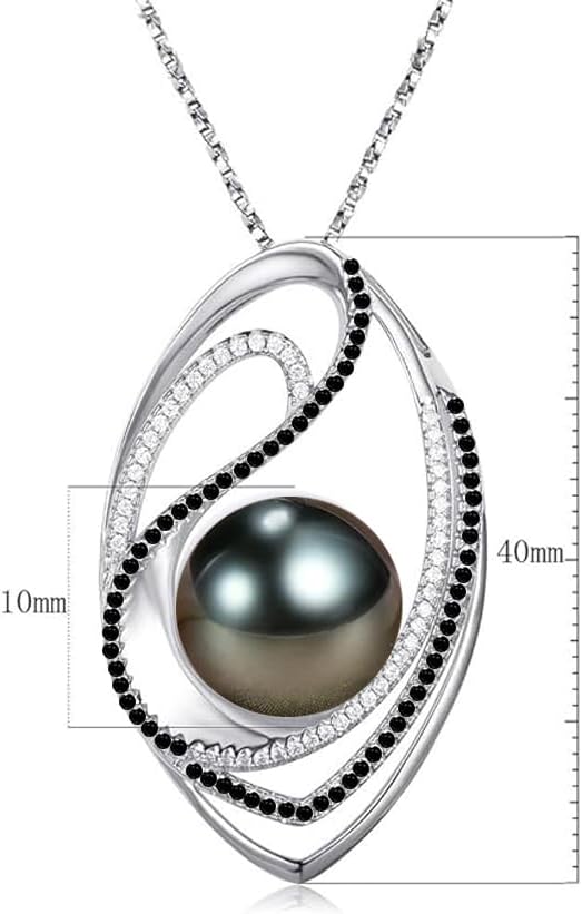 Mothers Day Gifts for Mom, Wife, Women - Tahitian Black Pearl Necklace - Wedding, Birthday, Anniversary, Valentine's, Christmas Jewelry