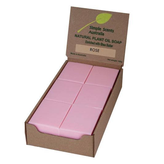 Rose Scented Natural Soap Bars (12 Bars), 3.5oz Moisturizing French Triple Milled Soap Bars Enriched with Shea Butter - Pure Plant Oil Bath & Body Bars