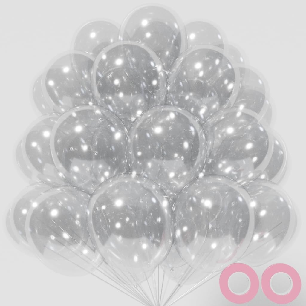 KAWKALSH Clear Balloon 12 Inch, 110pcs Latex Party Balloons Helium Bright Color for Birthday Baby Shower Wedding Party Supplies Arch Garland Decoration