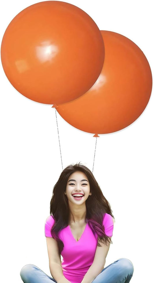IN-JOOYAA 10Pcs 24 Inch Balloons Orange Giant Round Balloons Large Balloon For Wedding Baby Shower Birthday Party Decorations