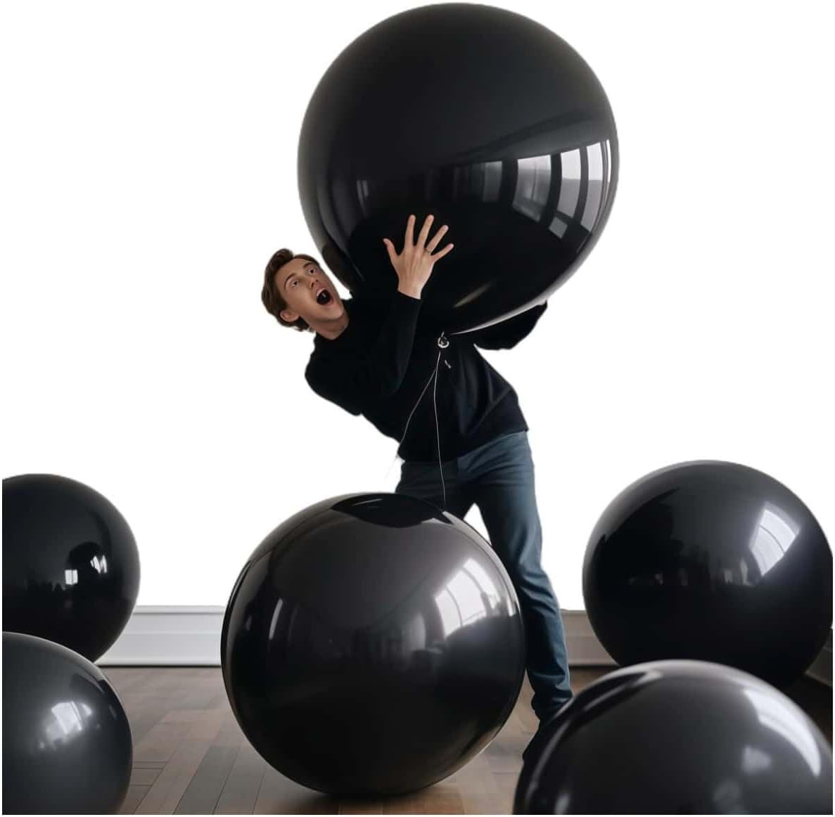 35 Pack Black Balloons 36 Inch Black Latex Party Large Balloon Bulk for Various Party Events Decorations