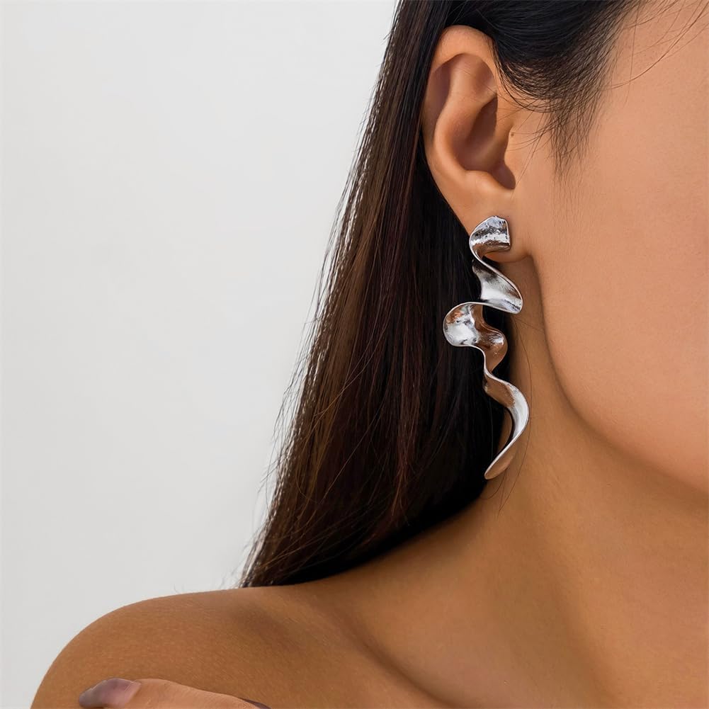 Irregular WaterDrop Earrings Melted Liquid Asymmetrical Drop Earrings for Women Embrace Minimalist Statement Earrings Jewelry