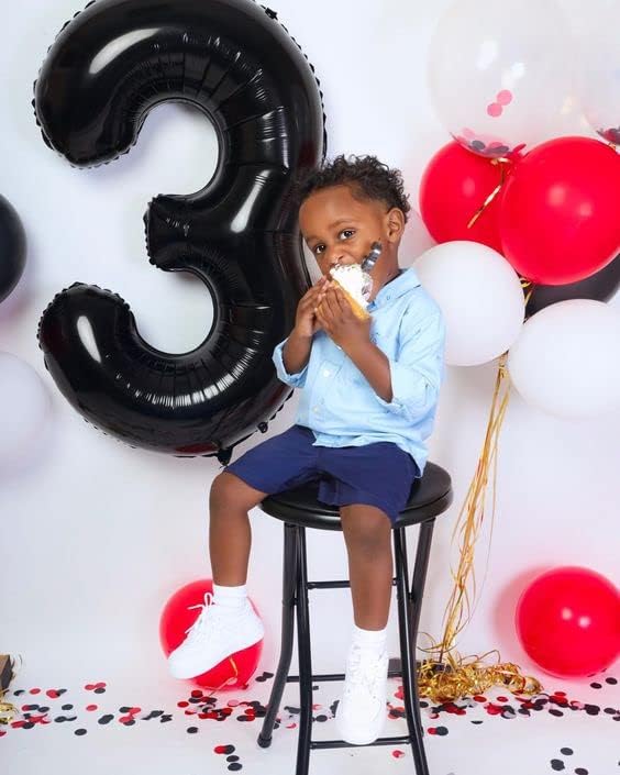 9 Balloon, Black Number Balloon 40 Inch, Black Party Decorations, Giant Birthday Decorations for 9th 19th 29th 90th, Number 9 Balloon