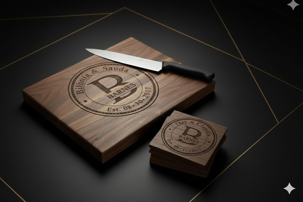 Personalized Christmas Gifts for Couples - Custom Cutting Board Wedding Gifts, Unique Holiday Gift for Family Premium Handmade Wood Gift Anniversarie, Bridal Shower & Couples – Unique Newlywed Gift