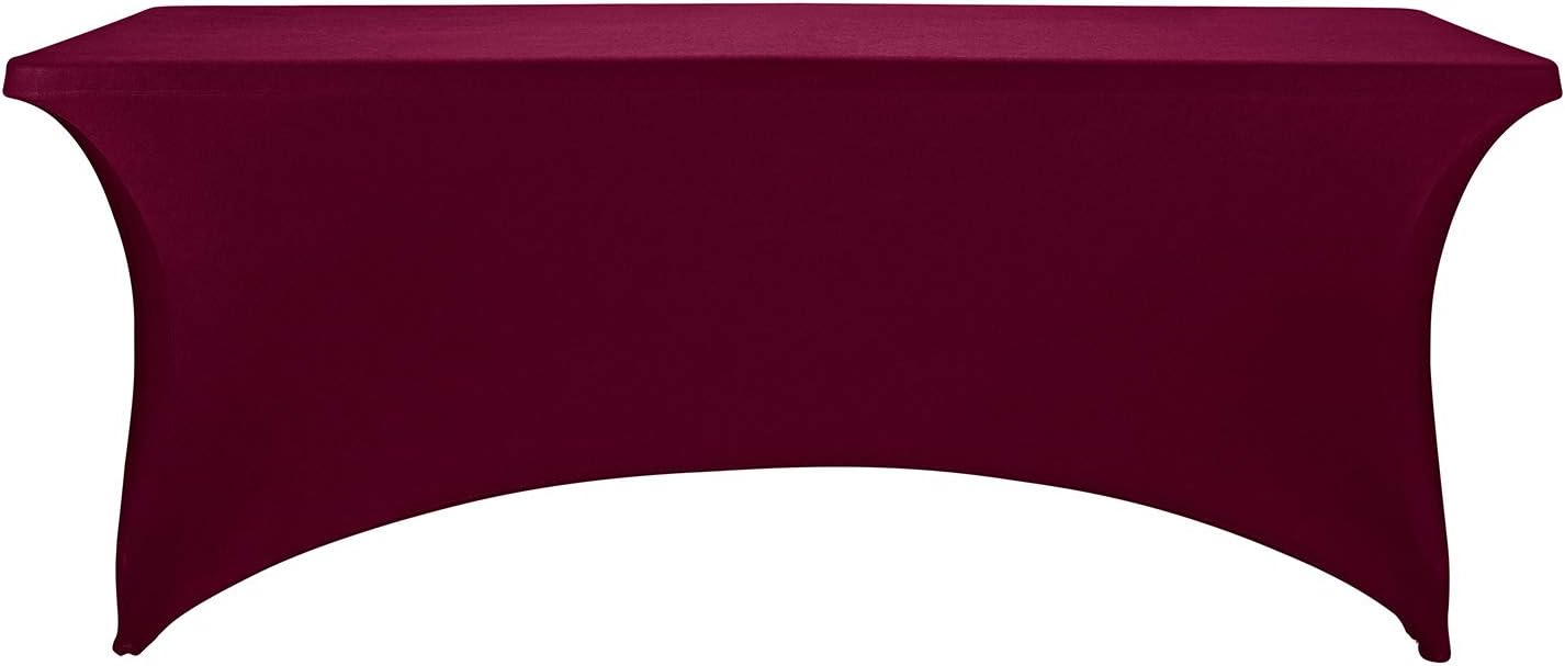 LZY Spandex Fitted Stretch Table Cover for 6 ft or 4ft or 8ft Folding Table, Rectangular Cocktail Tablecloth, Perfect for Party or Banquet