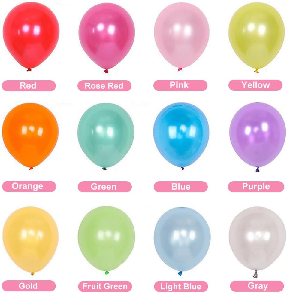 1000 Pcs Balloons Assorted Color, 10 Inch - 12 Rainbow Color Latex Party Balloons for Birthday Baby Shower Wedding Party Supplies Arch Garland (Multicolor, 1000 pcs)
