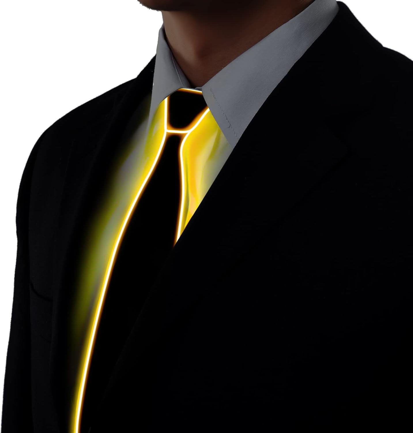 Ainiv Light Up Neckties Bowties Suspenders LED Party Supplies Glow in the Dark Adjustable for Women and Men Parties