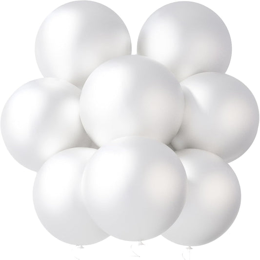 LovesTown 15PCS Pearl White Party Balloons, 18inch Latex Balloons Garland Arch Kit for Wedding Engagement Graduation Anniversary Party Decor