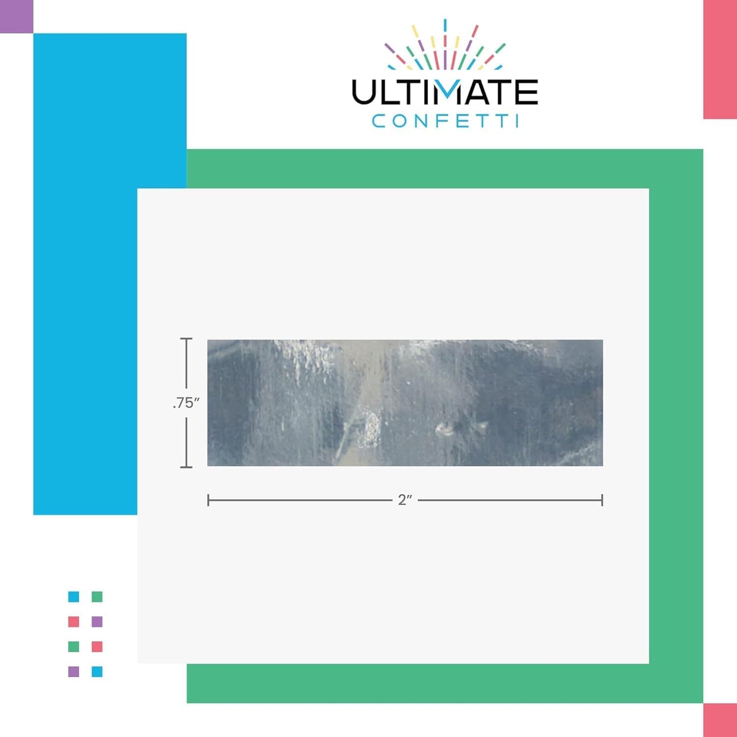 Ultimate Confetti, Rectangular Blue Mylar Shiny Foil Metallic Confetti for Cannon and Launcher use - Gender Reveal Confetti for Wedding, Parties, Mother’s Day and Live Events - 30 lb, 480 oz