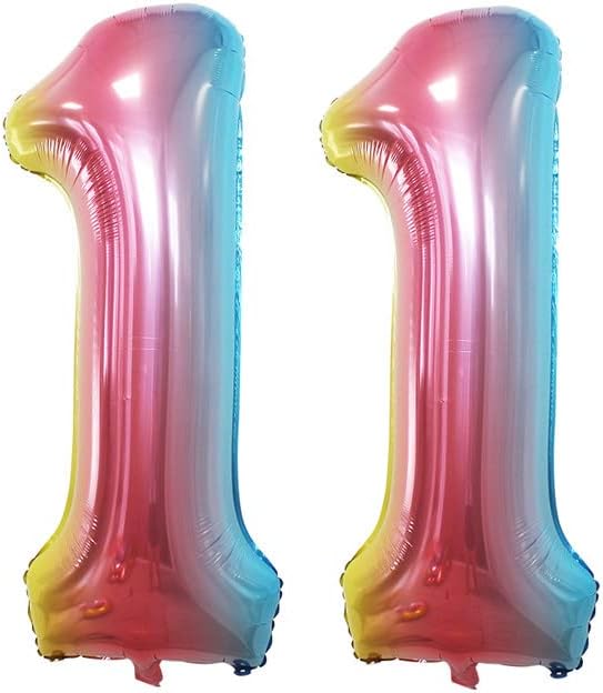 GOER Rainbow Foil Balloons Number 1,Huge Number Balloons for 1st Birthday Party Supplies Anniversary Decorations (3 pcs,42 inch,32 inch,16inch)