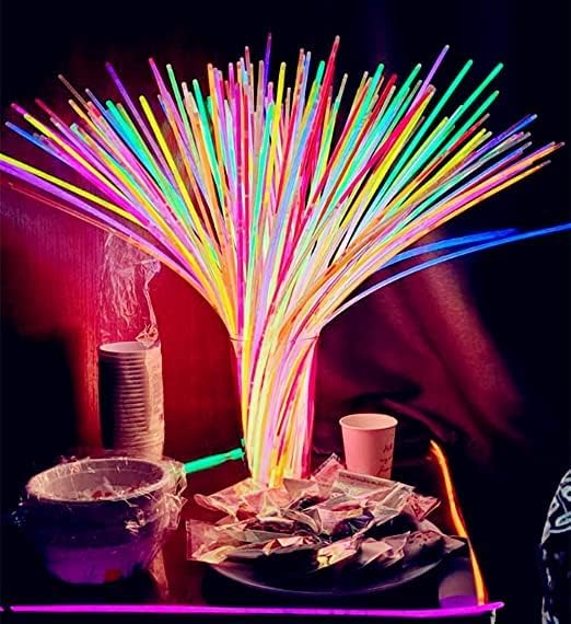 Glow Fever Glow Sticks Bulk 100ct 22'' Glow Necklaces with Connectors, Neon Light Sticks for Party Festivals Raves Concert Birthday Wedding, Tri-color