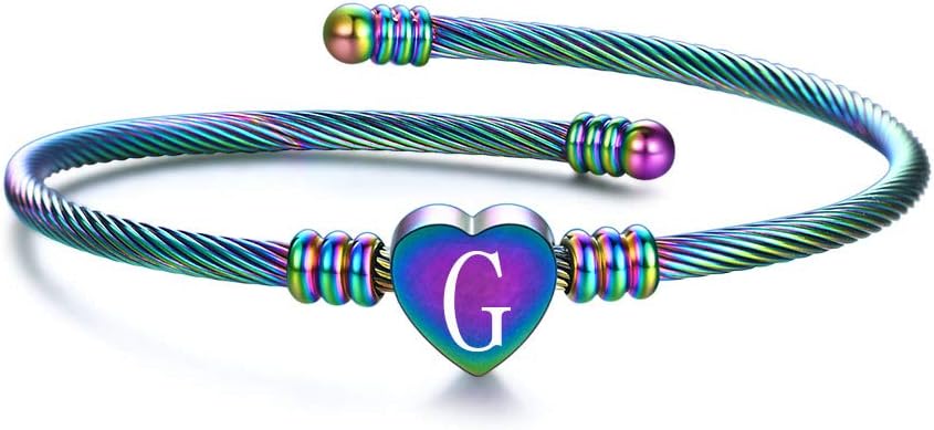 VQYSKO Gold Bracelets for Girls-A to Z Stainless Steel Heart Initial Girl Jewellery, Birthday Gifts for Girls