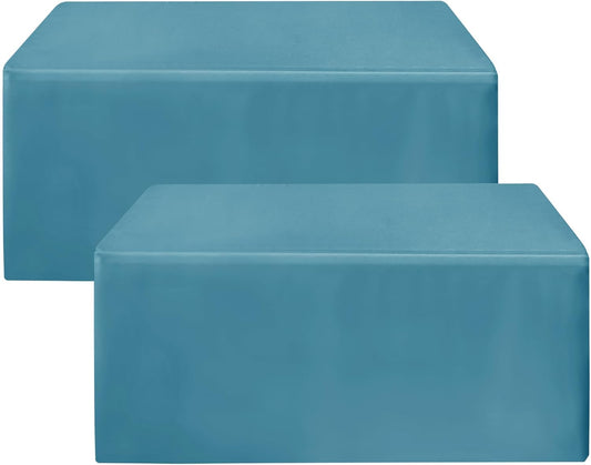 HolidayIdeas Fitted Table Covers for 6 Foot Tables - 72 x 30 Inch - 2 Pack Rectangle Teal Table Clothes Polyester Fabric Table Cover for Folding Table, Parties, Birthday, Vendor Stand, Trade Show