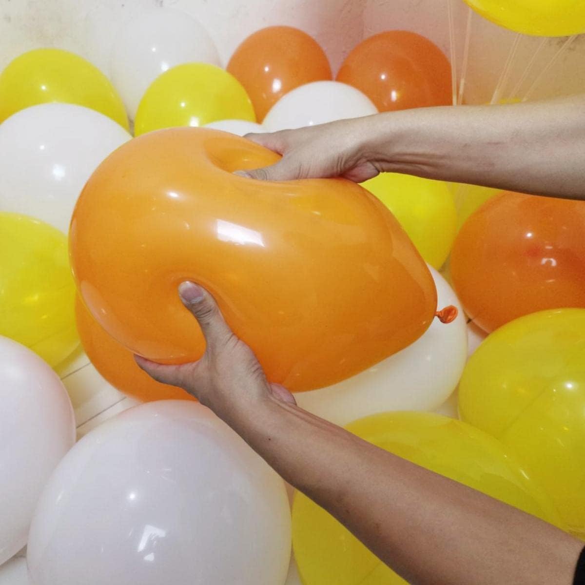 300 Pack Yellow Orange White Balloons 100 of each of the 3 colors 12 inch Yellow Orange White Latex Party Balloon Bulk for Various Party Events Decorations