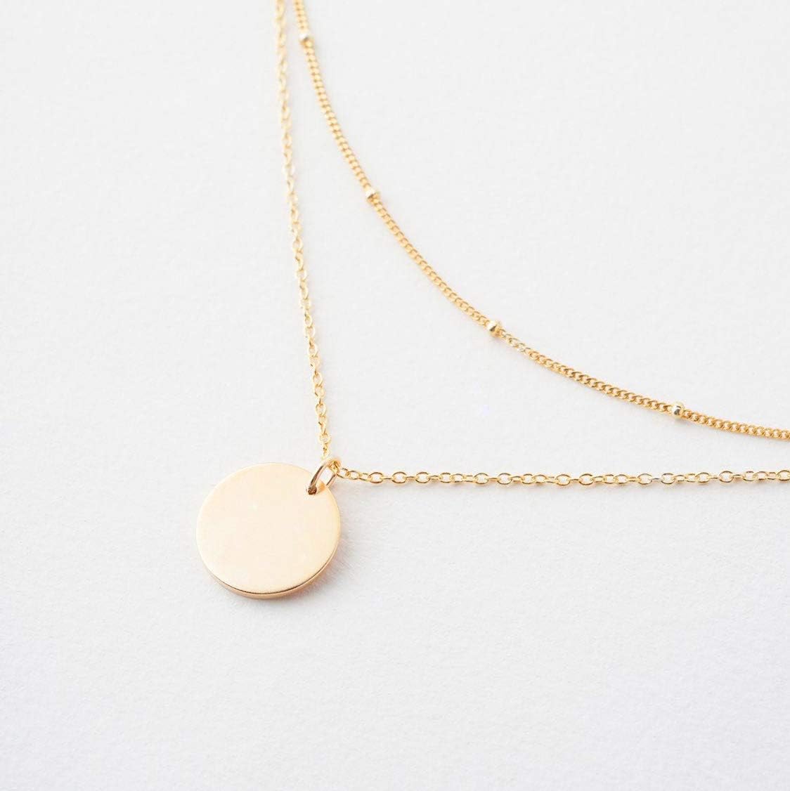 MEVECCO Layered Heart Necklace Pendant Handmade 18k Gold Plated Dainty Gold Choker Arrow Bar Layering Long Necklace for Women
