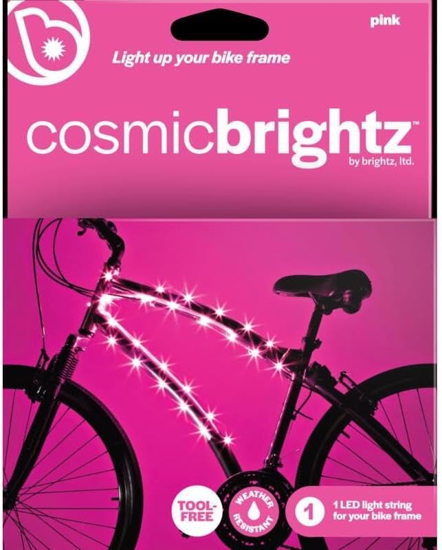 Brightz CosmicBrightz LED Bike Frame Rope Light - 6.5-Foot String Rope - Battery-Powered with On/Off Switch - Ultra Bright Color Keeps Your Ride Fun and Safe for Kids, Teens, & Adults