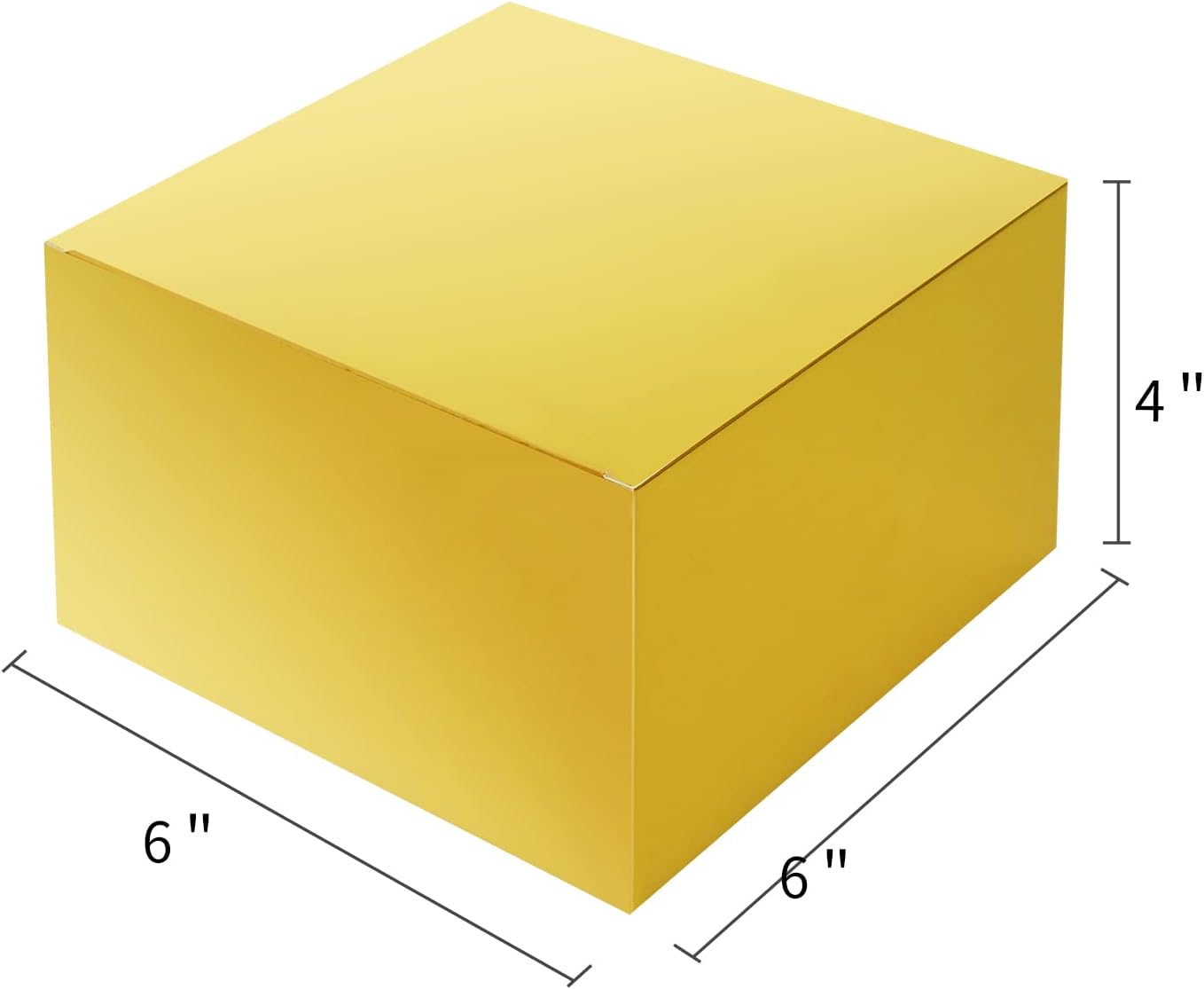 COTOPHER Small Gift Boxes 10 Pack 6x6x4 inches Gold Gift Boxes with Lids for Gifts, Crafting, Wedding Party Favor, Cupcake Box, Candy, Bridesmaids Proposal Box