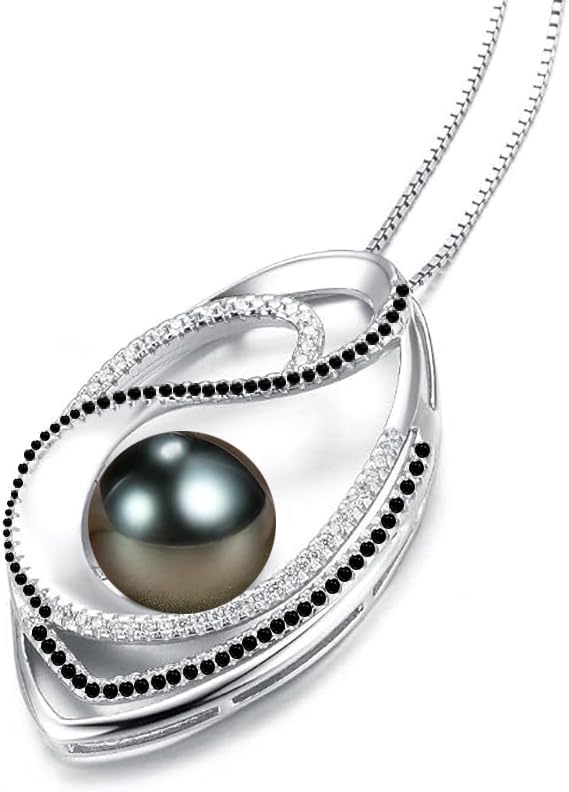 Mothers Day Gifts for Mom, Wife, Women - Tahitian Black Pearl Necklace - Wedding, Birthday, Anniversary, Valentine's, Christmas Jewelry