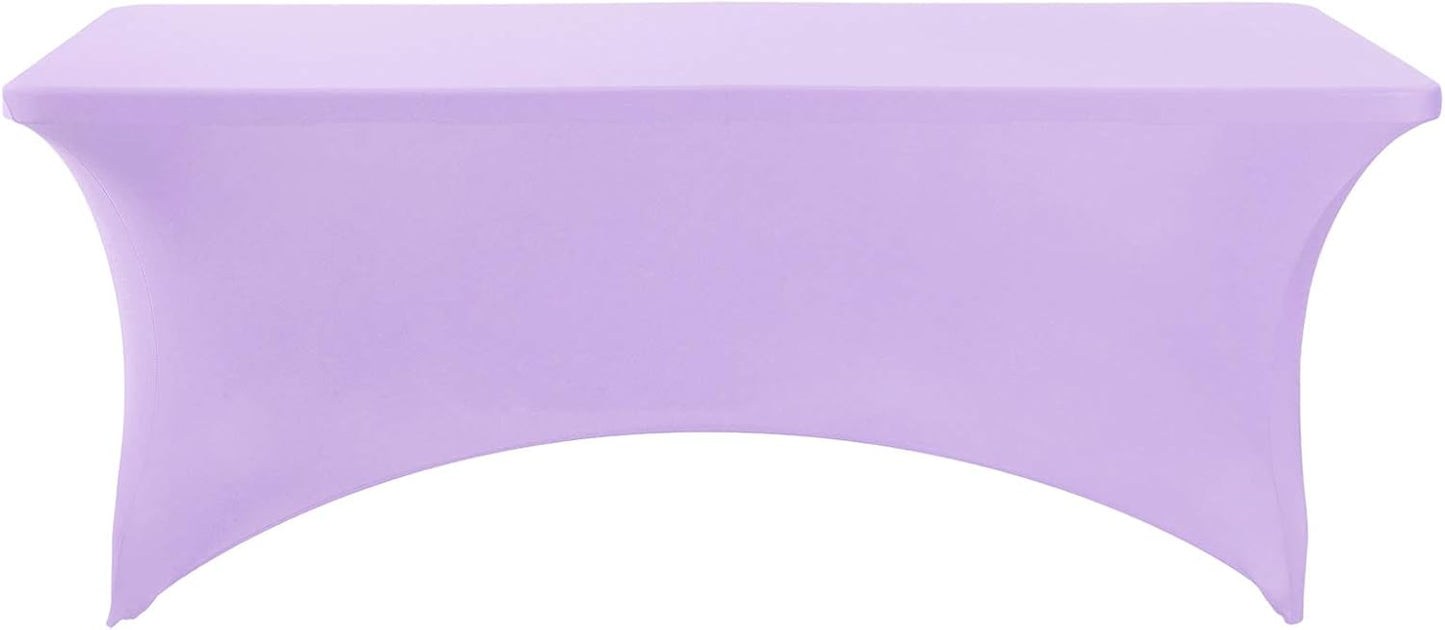 LZY Spandex Fitted Stretch Table Cover for 6 ft or 4ft or 8ft Folding Table, Rectangular Cocktail Tablecover, Perfect for Party and Banquet
