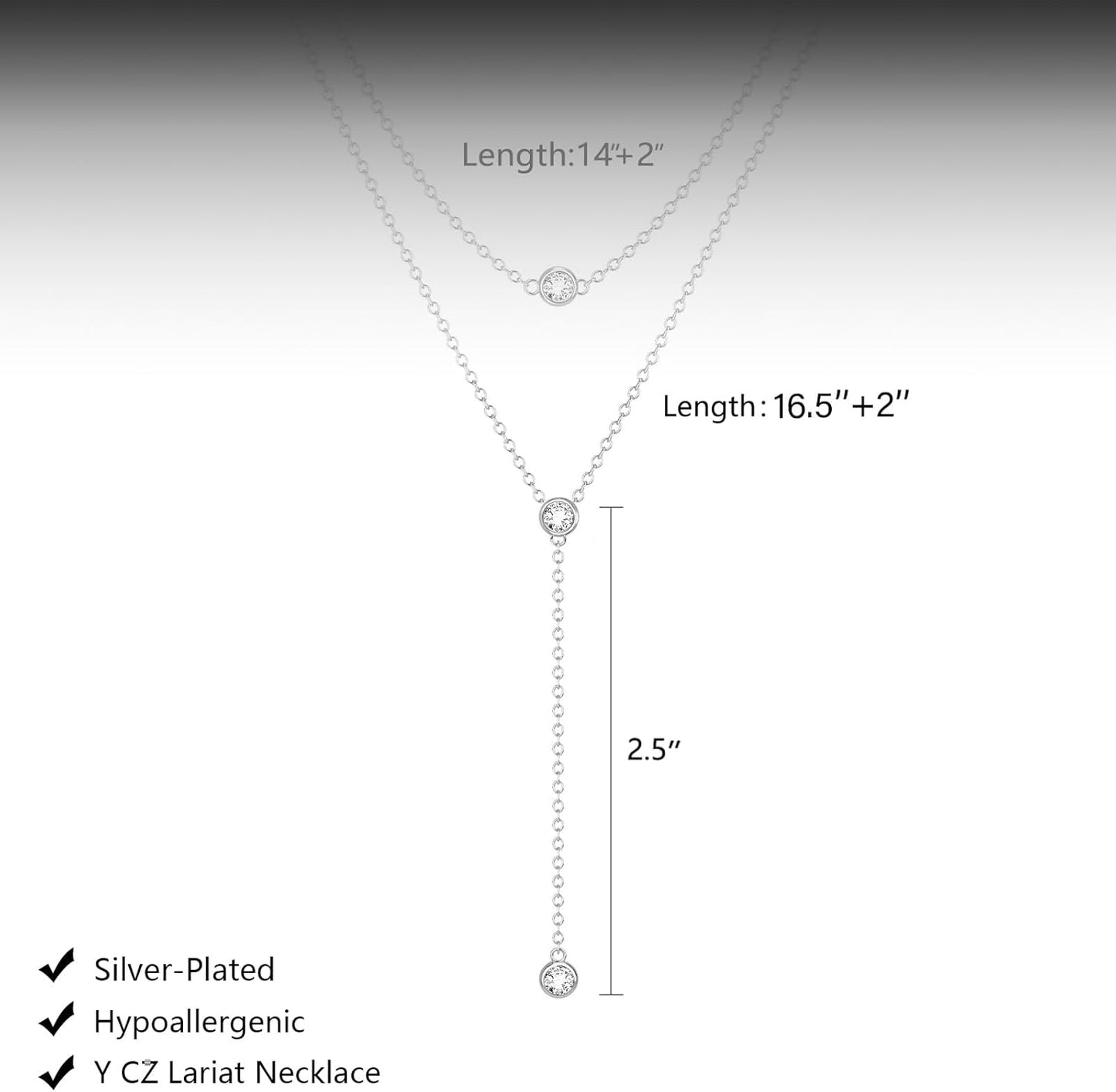 Lariat Gold Necklace for Women, Dainty Long Necklace 14k Gold Plated/Silver Y-Shaped Layered Beaded Chain Drop Necklaces for Women Trendy Simple Gold Jewelry for Women Gifts