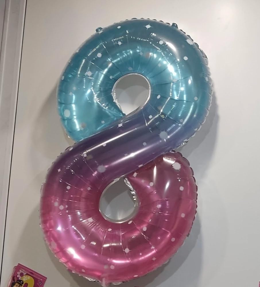 Starry Sky 4 Balloon, Number Balloons 40 Inch, 4th Birthday Decorations for Girls Four Large Numbers for Party Decor, Number 4 Balloon